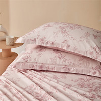 水星家纺枕套纯棉100%60支长绒棉一对枕套抑菌防螨全棉枕头套夏天一对装 【A类长绒棉】戈尔德畔()