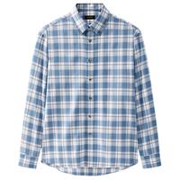 雅戈尔(YOUNGOR)长袖衬衫男格纹绒面羊毛混纺面料经典时尚手感细腻
