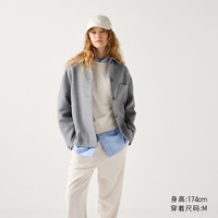 优衣库女装宽松休闲茄克/休闲时尚外套夹克469905 03 灰色 S /155/80A