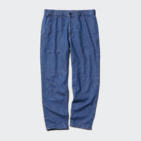 优衣库男装棉麻混纺牛仔休闲裤/水洗产品长裤470599 470599/66蓝色 XL /180/96B