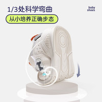 牧童童鞋婴儿学步鞋春秋款软底男宝宝机能鞋网面女童关键鞋 浅金粉 25 鞋内长16.3cm
