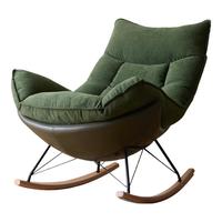 索菲亚单人沙发懒人摇摇椅躺椅单人摇椅客厅小沙发椅休闲椅逍遥椅A013 亲肤雪尼尔【复古绿】