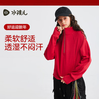 水孩儿（SOUHAIT）童装女童卫衣秋季儿童百搭运动上衣 海鸥灰 170