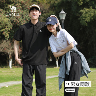 CAMEL骆驼运动速干polo衫男士短袖2025透气翻领纯色时尚t恤男女款 M 【男女同款|女生拍小一码】M34BD03603 玉石白