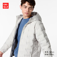 优衣库男装/男女同款PUFFTECH空气棉服连帽外套休闲夹克478268 470118/01乳白色 XS /160/76A