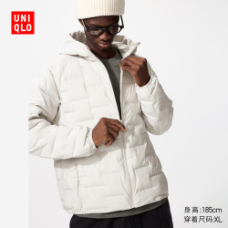 优衣库 男装/男女同款PUFFTECH空气棉服连帽外套休闲夹克478268 478268/01乳白色 XS /160/76A