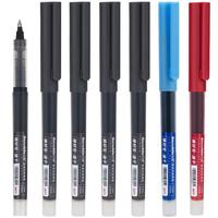 白雪T1255直液式走珠笔颜料墨水子弹头中性笔速干签字笔办公用 0.5mm黑色3支/袋 升级款耐水【子弹头】黑色3支