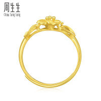 Chow Sang Sang 周生生 新年黄金戒指足金心型花戒指开口女戒27942R 计价 2.8克 2.8克（含工费100元）