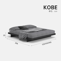 芬·纳维亚 FINNNAVIAN 极简 BE2142 KOBE双人床 1200mm*2000mm 典雅黑