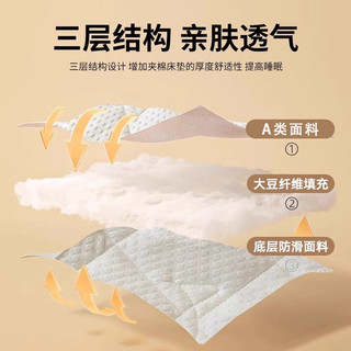 南极人大豆床垫遮盖物家用软垫子床褥1.5米薄款垫被褥子防滑宿舍 阿卡丽-雪白【A类母婴级面料 柔软舒适 宝宝裸睡】
