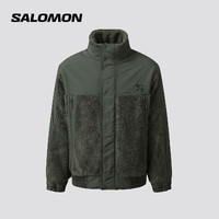 salomon 萨洛蒙 男款 户外运动潮流休闲柔软保暖抓绒外套 FLEECE BOMBER JACKET 卡其色 C25776 M