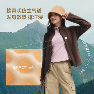 蕉下（beneunder）女士万粒绒修身外套宽松秋冬时尚休闲保暖显瘦抓绒外套 清烟蓝 2XL