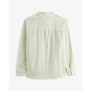 ABERCROMBIE & FITCH女装25春夏经典小麋鹿亚麻混纺欧若风通勤长袖衬衫KI140-5081 绿色条纹 XXS (160/80A)