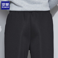 罗蒙（ROMON）男士纯色卫裤2025秋冬时尚休闲宽松直筒加绒厚运动长裤子男裤 花灰色 厚款 XL (体重120-140斤)