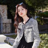 香影 X.YING 时尚春装小香风外套短款气质高级感显瘦木耳边法式上衣