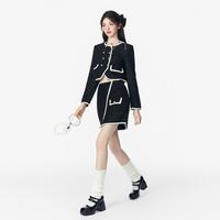 米莱达 【两件套】24秋季撞色小香风外套+短裙套装女长袖设计感高级
