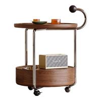 帕沙曼可移动茶几客厅家用小户型多功能边几中古风推车储物小茶台