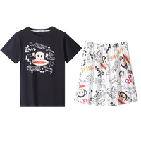 大嘴猴睡衣男士夏季薄款纯棉短袖家居服套装夏天甜美睡裙女