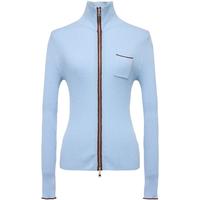 EP雅莹2025秋装女装 休闲通勤羊毛修身拉链针织开衫上衣9159A 蓝色 2XL