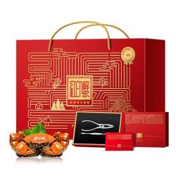 红印蟹 阳澄湖大闸蟹礼券3999型公蟹5.0两母蟹4.0两4对8只中秋螃蟹卡礼盒卡