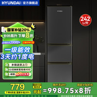 现代影音 韩国现代）大容量双开门二门冰箱  242L灰