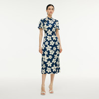 歌莉娅首降5折国风旗袍女2025夏季新中式穿搭印花连衣裙1E5R4K2JA 0DD静谧蓝影橘子花印花 M