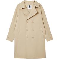 杰克·琼斯(JACK&JONES)25年男装秋季中长款风衣男士宽松双排扣大衣外套商务休闲静奢风衣 A11糙米 宽松版 卡码拍小 L (180)