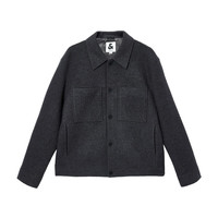 杰克·琼斯(JACK&JONES)25年男装秋季男士毛呢外套纯色羊毛100%毛呢外套男短款呢子大衣 E39黑珍珠灰 2XL (190)