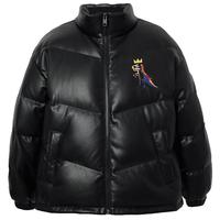 杰克·琼斯（JACK&JONES）男装25年秋冬季BSQ联名PU羽绒服男士短款鸭绒服棉外套仿皮易打理 E43