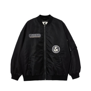 杰克·琼斯（JACK&JONES）男装棉服时尚毛巾刺绣贴布棒球领廓形休闲保暖外套上衣225309007 BLACK  （175）
