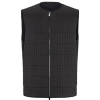 劲霸 男装春秋季商务休闲圆领保暖茄克棉背心男式马夹