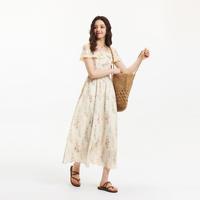森马 2025夏季重工碎花田园风度假荷叶边吊带裙少女感浪漫连衣裙女