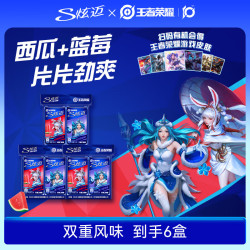 炫迈 无糖口香糖28片6盒装 西瓜蓝莓双口味组合装 休闲零食糖果302.4g