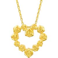 周生生永系列 复古爱心玫瑰黄金吊坠足金心形挂坠不含项链 82296P计价 3.54克(含工费160元)