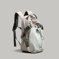 LULU PILOT轻量化防水徒步登山背包户外运动健身包大容量休闲防水旅行双肩包 绿拼奶白