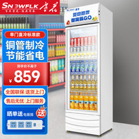 雪花 SNOWFLK 展示柜冷藏保鲜柜大容量饮料柜冰柜商用超市玻璃门冰箱立式啤酒柜 直冷丨大单门下机加大款丨高效节能