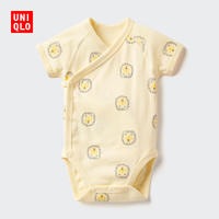 优衣库婴幼儿宝宝JOP包臀衣短袖1件装婴儿衣服连体衣478354 478355/41杏黄色(开襟款) 48cm (50cm)