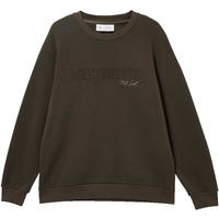 杰克·琼斯（JACK&JONES）男装25年秋冬季加绒卫衣男士【四方来财】刺绣宽松圆领套头打底衫 E06黑橄榄 M （175）