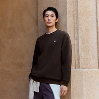 杰克·琼斯（JACK&JONES）男装秋季卫衣纯色肌理感提花针织胸前刺绣百搭长袖上衣225333069 E11巧克力蛋糕 2XL （190）