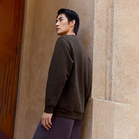 杰克·琼斯（JACK&JONES）男装秋季卫衣纯色肌理感提花针织胸前刺绣百搭长袖上衣225333069