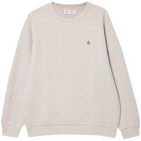 杰克·琼斯（JACK&JONES）男装秋季卫衣纯色肌理感提花针织胸前刺绣百搭长袖上衣225333069 A00月光灰 M （175）