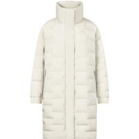 波司登（BOSIDENG）【反季】轻薄鹅绒羽绒服女中长款90绒收腰商务通勤保暖翻领外套 白桦色8119 L 170/92A