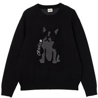 杰克·琼斯(JACK&JONES)男装25年秋冬季毛衣男士雪尼尔亲肤法斗狗宽松休闲圆领针织打底衫 E43纯黑色 常规 XL (185)
