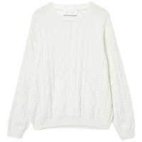 杰克·琼斯（JACK&JONES）男装25年秋冬季毛衣男士雪尼尔亲肤针织衫宽松圆领套头提花打底衫 A42奶白 常规 XS （165）