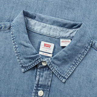 Levi'sevi's李维斯25年新款男士ins风美式复古水洗做旧休闲牛仔衬衫