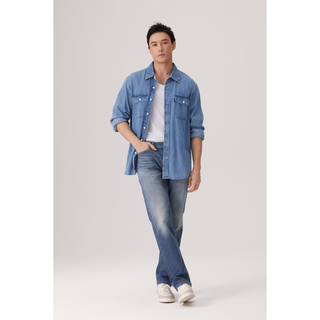 Levi'sevi's李维斯25年新款男士ins风美式复古水洗做旧休闲牛仔衬衫