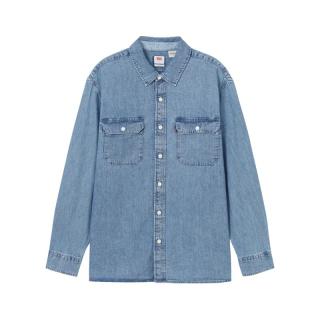 Levi'sevi's李维斯25年新款男士ins风美式复古水洗做旧休闲牛仔衬衫
