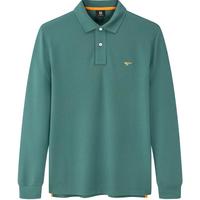 七匹狼男士长袖T恤男秋冬翻领挺括休闲商务打底男士上衣polo衫 111(湖蓝)1D1D50605888 3XL 185/100A