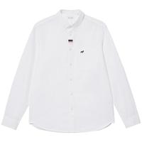 杰克·琼斯（JACK&JONES）25年男装秋季商务长袖衬衫男士休闲纯棉舒适衬衣男法斗犬刺绣上衣 A06雪白色 XL 185