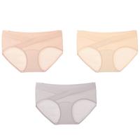 润微 【V型托腹裤】3条装裤100%棉裆孕早中晚期内裤